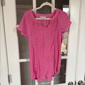 Counterparts Pink Blouse with Embroidered Detail